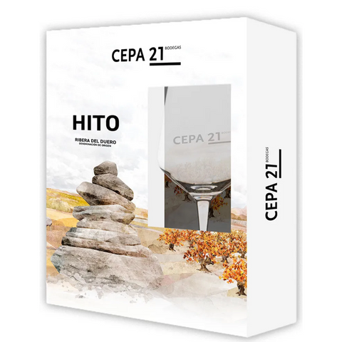 Cepa 21 Hito Tinto  - Caja 1 Botella + 1 Copa de regalo