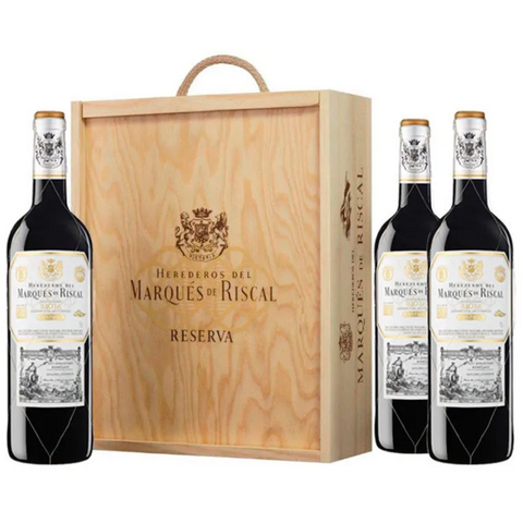 Marqués Riscal Reserva - 3 Botellas Madera